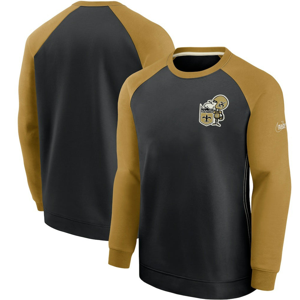 New Orleans Saints Nike Historic Raglan Performance Pullover Sweater