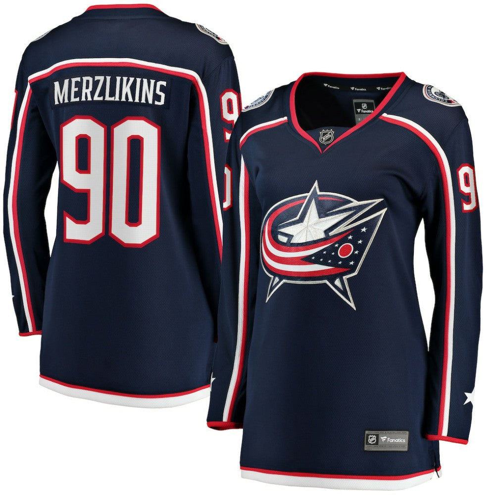 Elvis Merzlikins Columbus Blue Jackets Fanatics Women's Home Breakaway Jersey For Sale