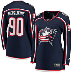 Elvis Merzlikins Columbus Blue Jackets Fanatics Women's Home Breakaway Jersey For Sale