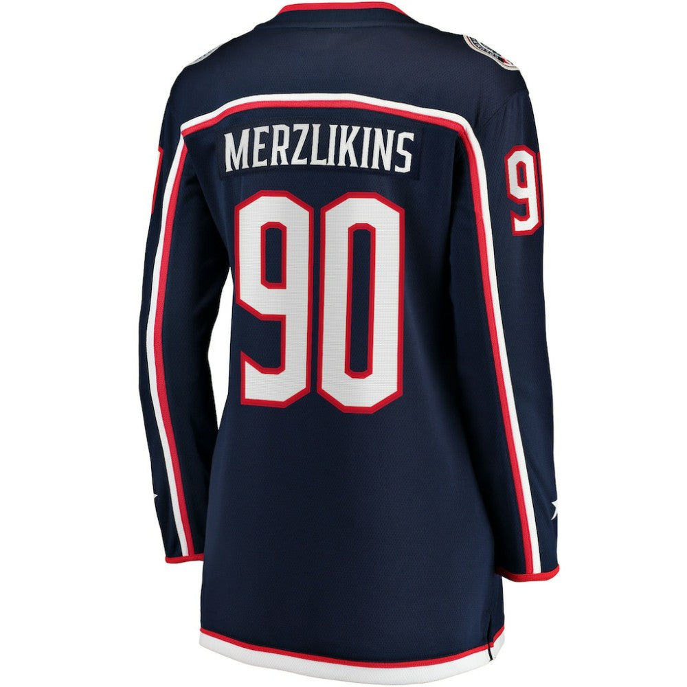 Elvis Merzlikins Columbus Blue Jackets Fanatics Women's Home Breakaway Jersey For Sale