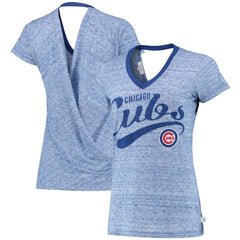 Chicago Cubs Touch Women's Hail Mary V-Neck Back Wrap T-Shirt | MLB Sale