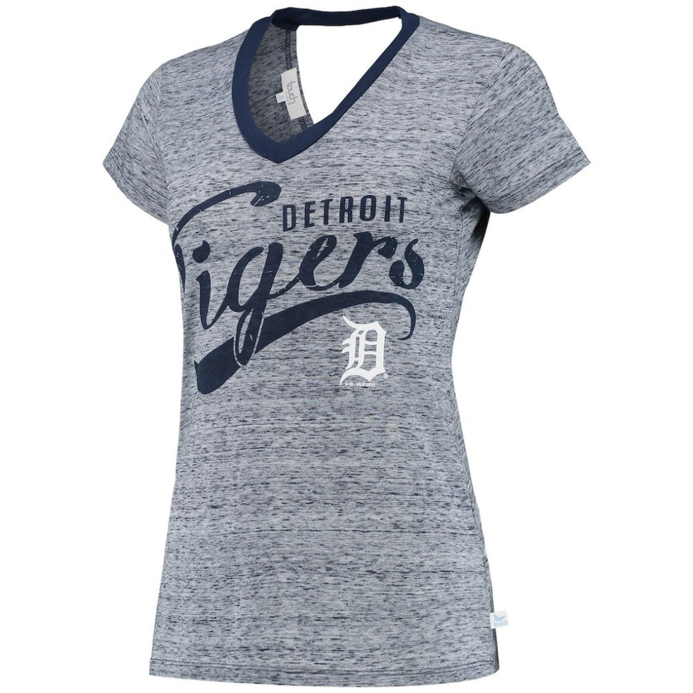 Detroit Tigers Touch Women's Hail Mary V-Neck Back Wrap T-Shirt | MLB Sale