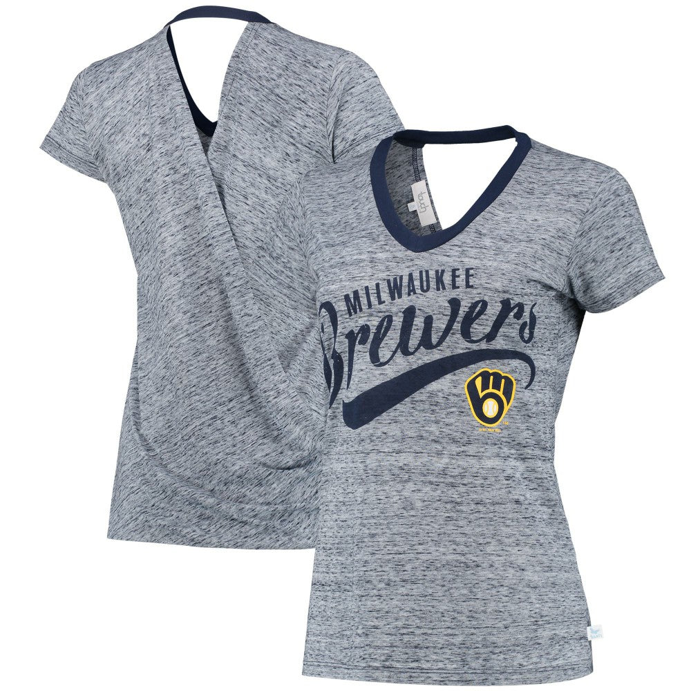 Milwaukee Brewers Touch Women's Hail Mary V-Neck Back Wrap T-Shirt | MLB US