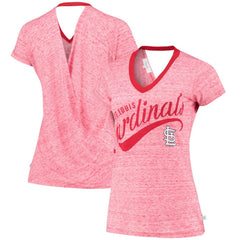 St. Louis Cardinals Touch Women's Hail Mary V-Neck Back Wrap T-Shirt | MLB New