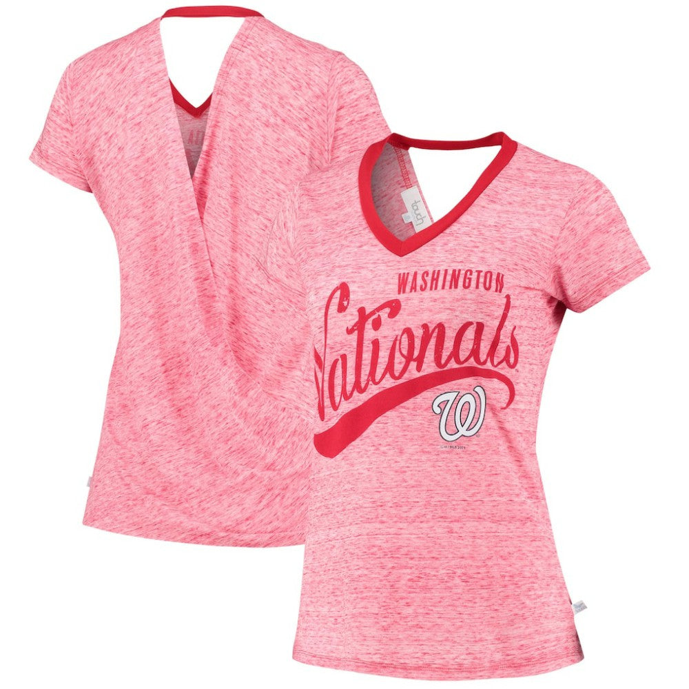 Washington Nationals Touch Women's Hail Mary V-Neck Back Wrap T-Shirt | MLB Outlet