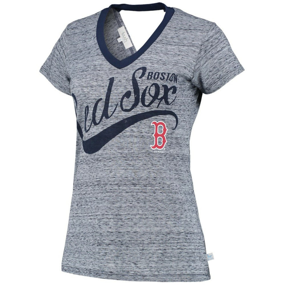 Boston Red Sox Touch Women's Hail Mary V-Neck Back Wrap T-Shirt | MLB Sale