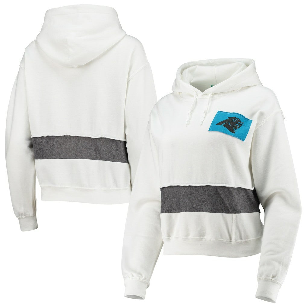 Carolina Panthers  Refried Apparel Women's Sustainable Crop Dolman Pullover Hoodie