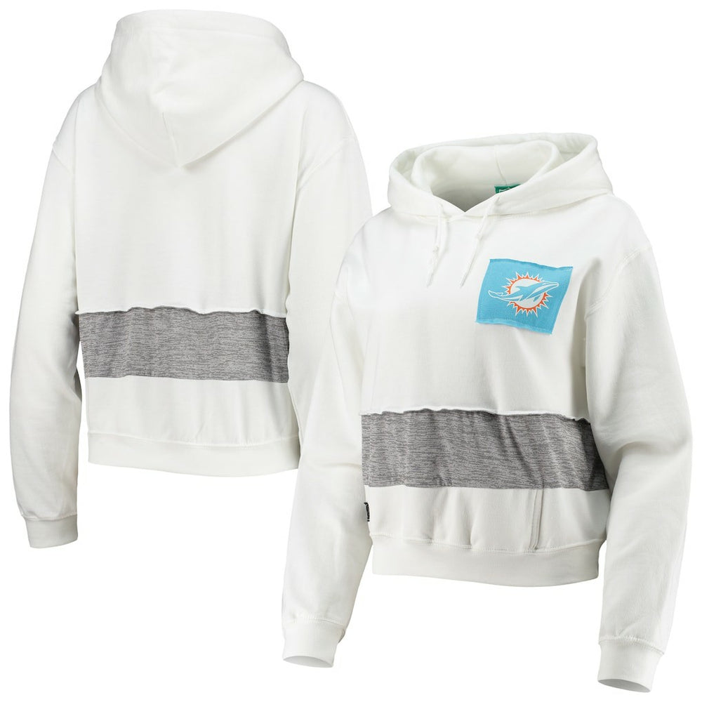 Miami Dolphins  Refried Apparel Women's Sustainable Crop Dolman Pullover Hoodie