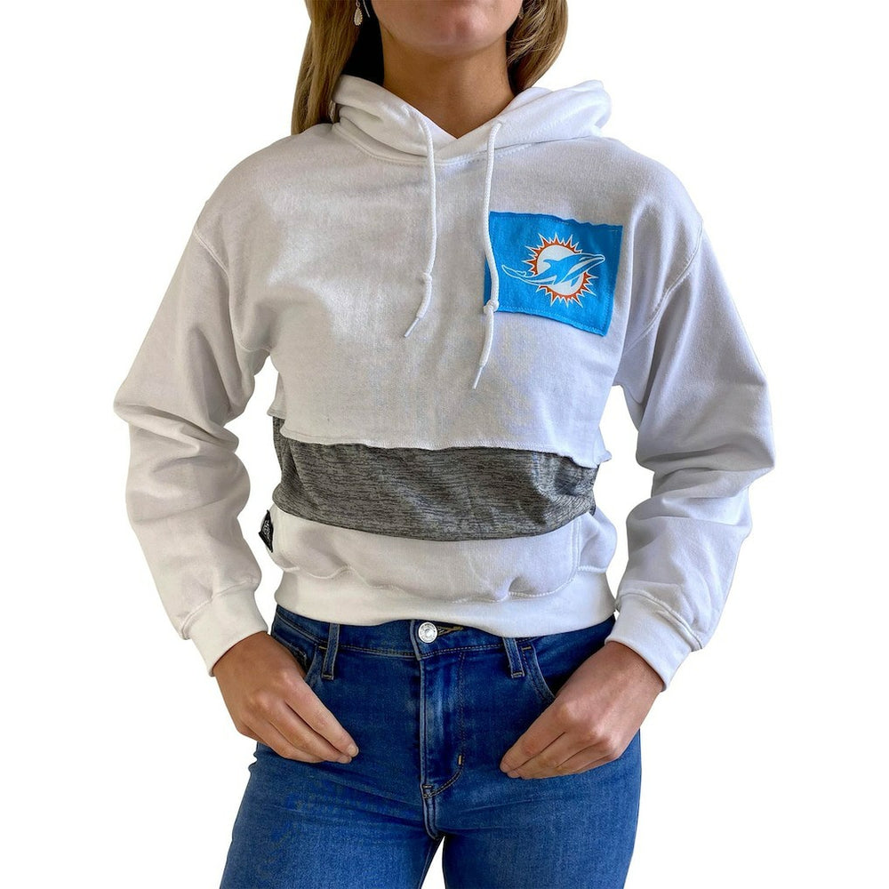 Miami Dolphins  Refried Apparel Women's Sustainable Crop Dolman Pullover Hoodie