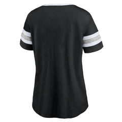 Brooklyn Nets Women's Block Party Striped Sleeve T-Shirt On Sale