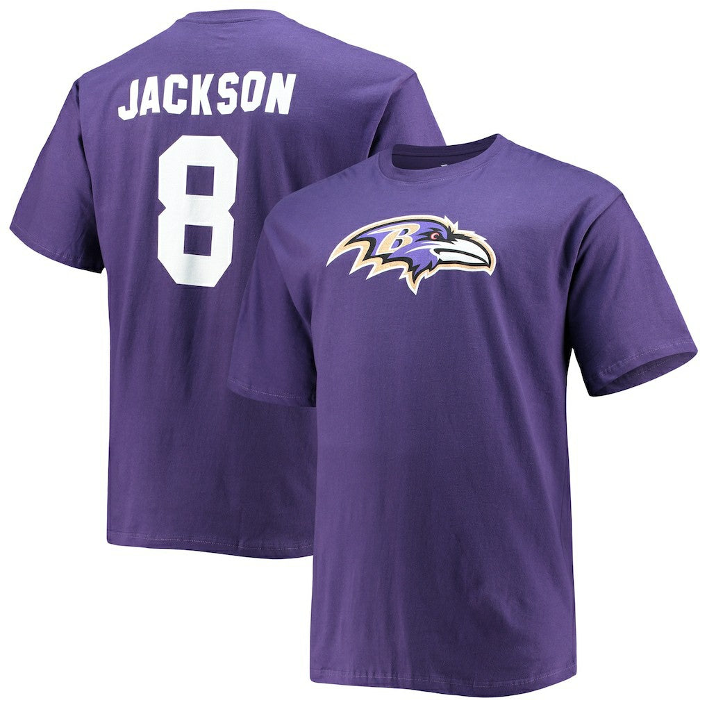 Baltimore Ravens Fanatics Lamar Jackson  Big & Tall Player Name & Number T-Shirt