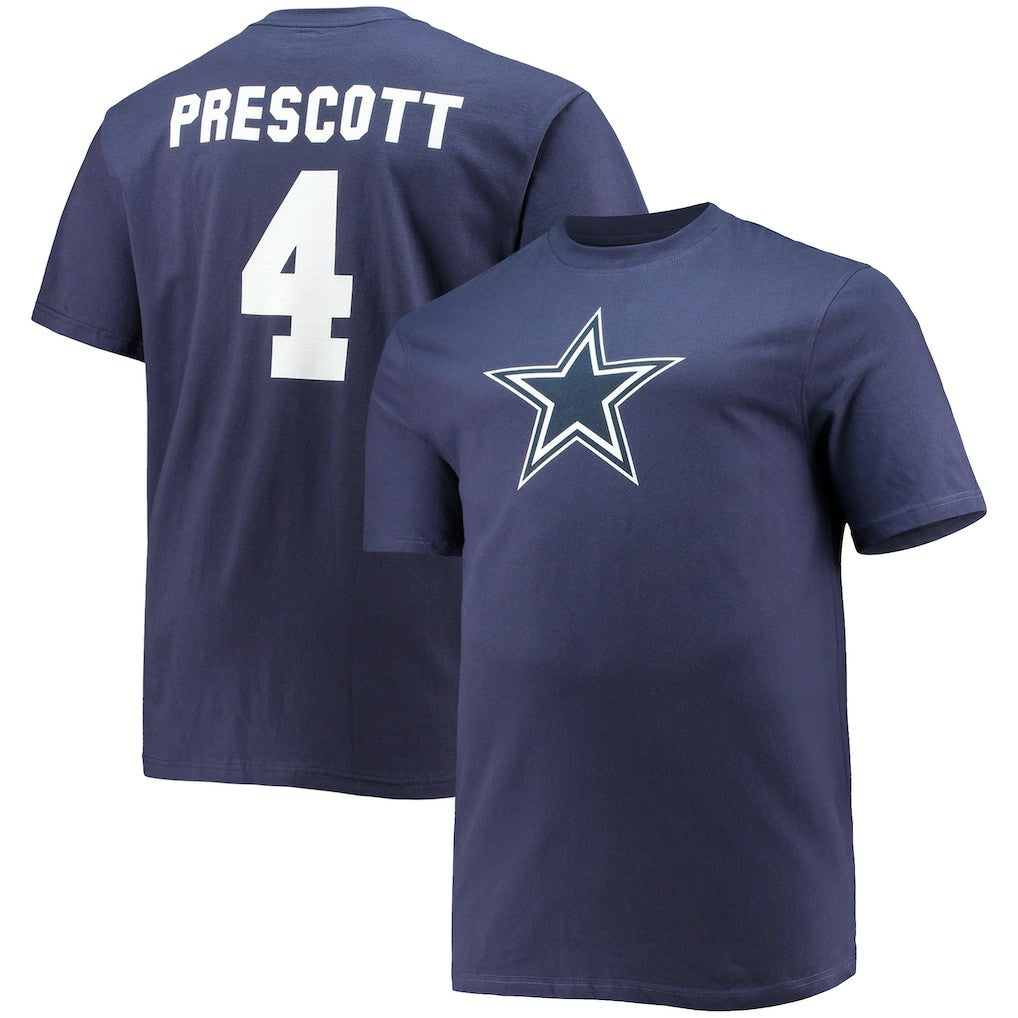 Dallas Cowboys Fanatics Dak Prescott  Big & Tall Player Name & Number T-Shirt