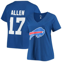 Buffalo Bills Fanatics Josh Allen  Women's Plus Size Name & Number V-Neck T-Shirt