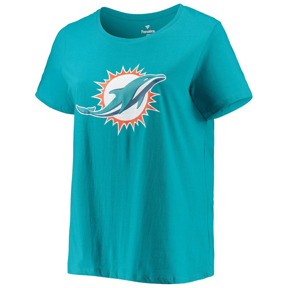 Miami Dolphins  Tua Tagovailoa  Women's Plus Size Fair Catch Name & Number Scoop Neck T-Shirt