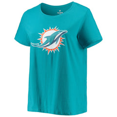 Miami Dolphins  Tua Tagovailoa  Women's Plus Size Fair Catch Name & Number Scoop Neck T-Shirt