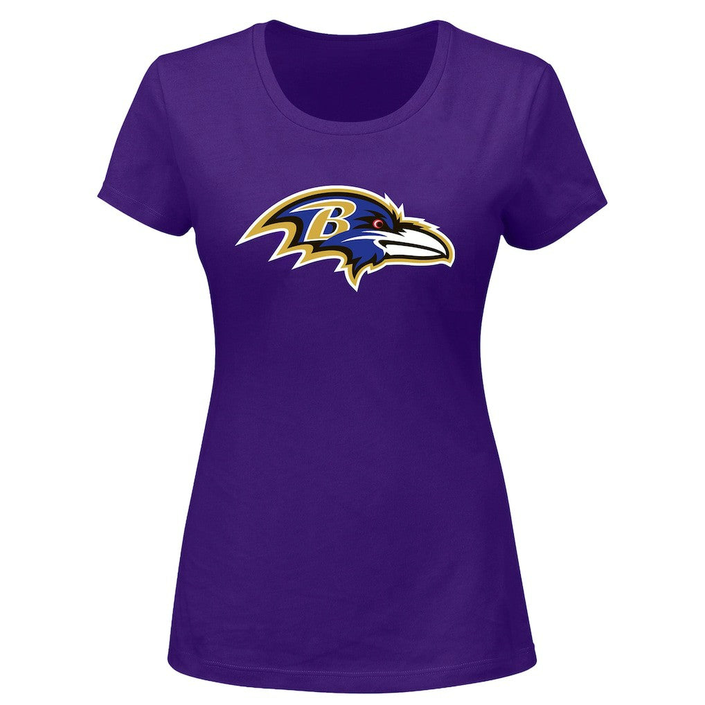 Baltimore Ravens Fanatics Lamar Jackson  Women's Plus Size Name & Number V-Neck T-Shirt