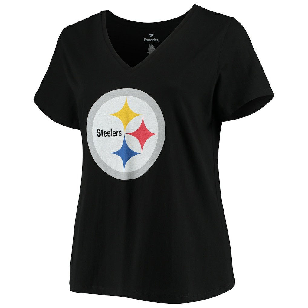 Pittsburgh Steelers Fanatics T.J. Watt  Women's Plus Size Name & Number V-Neck T-Shirt