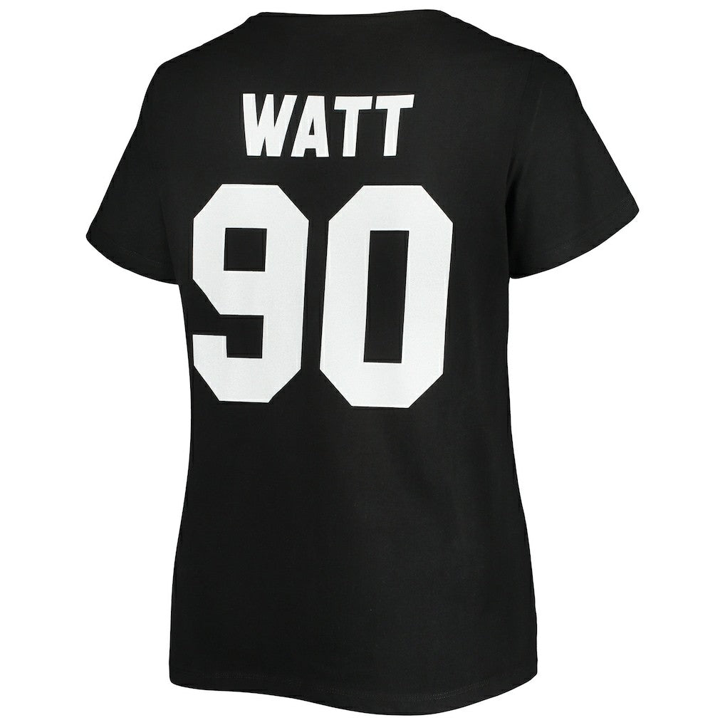 Pittsburgh Steelers Fanatics T.J. Watt  Women's Plus Size Name & Number V-Neck T-Shirt