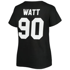 Pittsburgh Steelers Fanatics T.J. Watt  Women's Plus Size Name & Number V-Neck T-Shirt