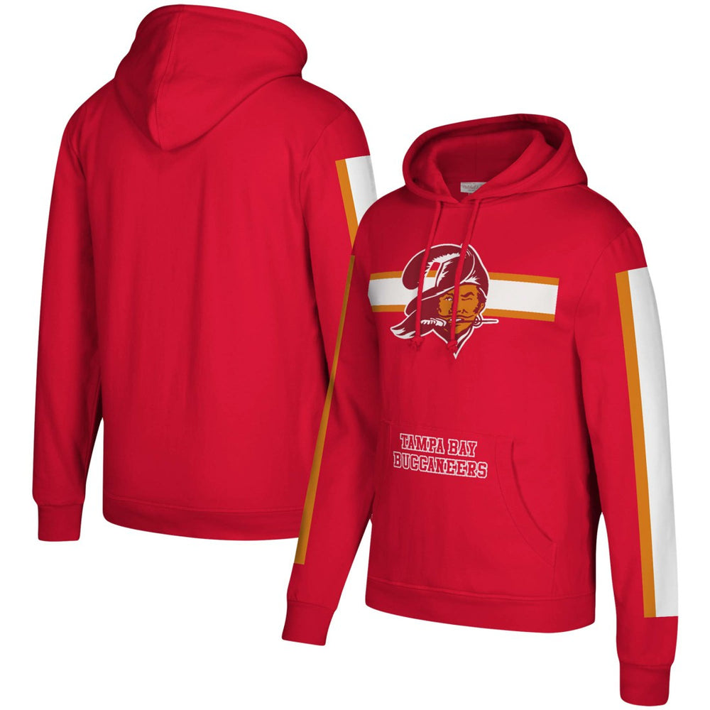 Tampa Bay Buccaneers Mitchell & Ness Three Stripe Pullover Hoodie