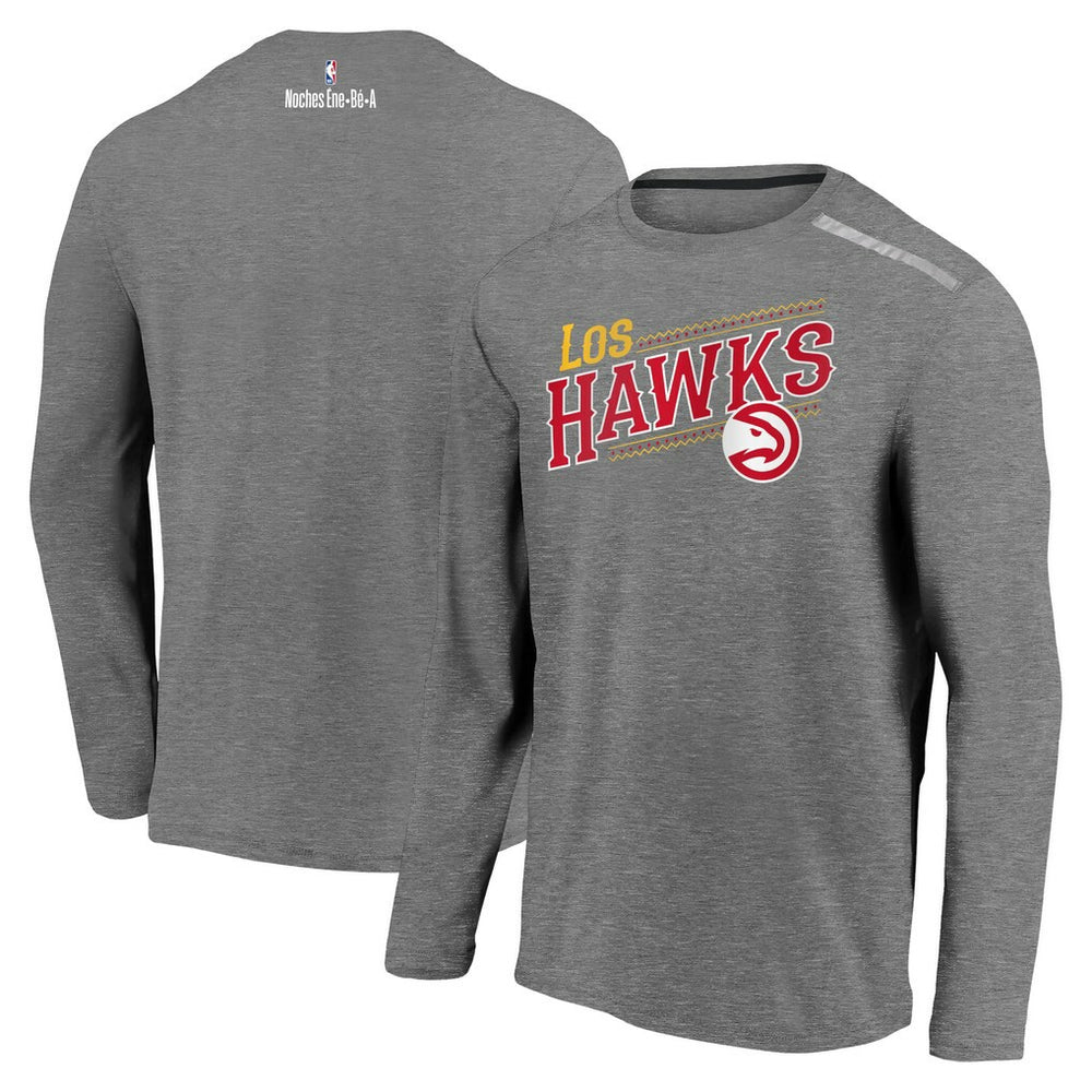 Atlanta Hawks 2021 Noches Éne-Bé-A Authentic Shooting Long Sleeve T-Shirt On Sale