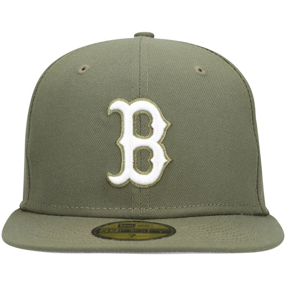 Boston Red Sox New Era White Logo 59FIFTY Fitted Hat | MLB Discount
