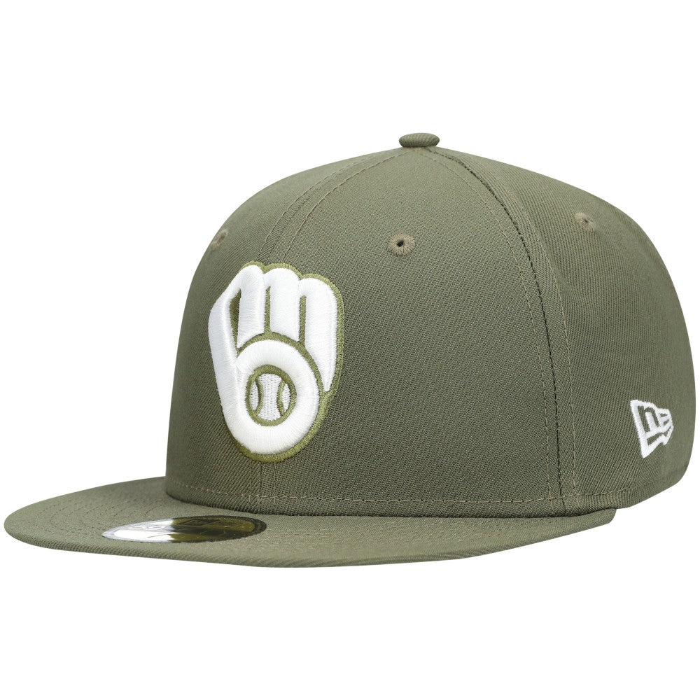 Milwaukee Brewers New Era White Logo 59FIFTY Fitted Hat | MLB On Sale