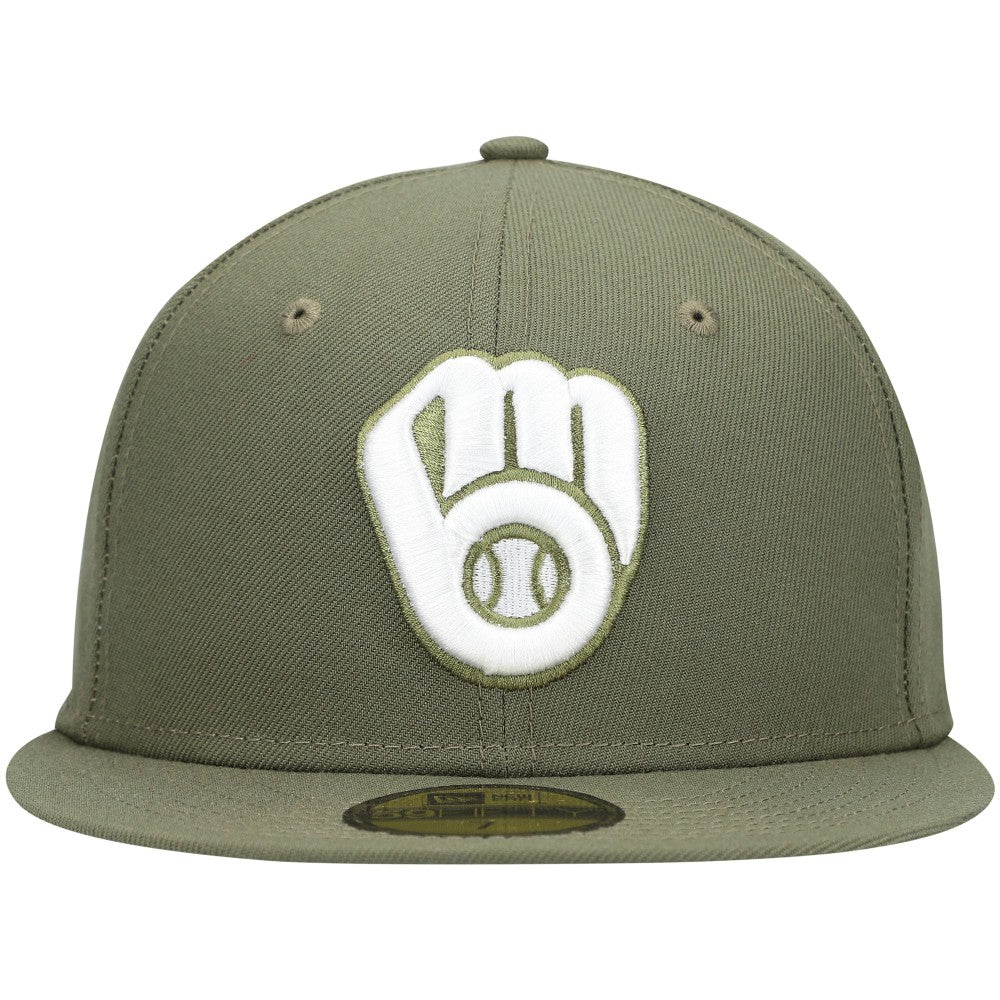 Milwaukee Brewers New Era White Logo 59FIFTY Fitted Hat | MLB On Sale