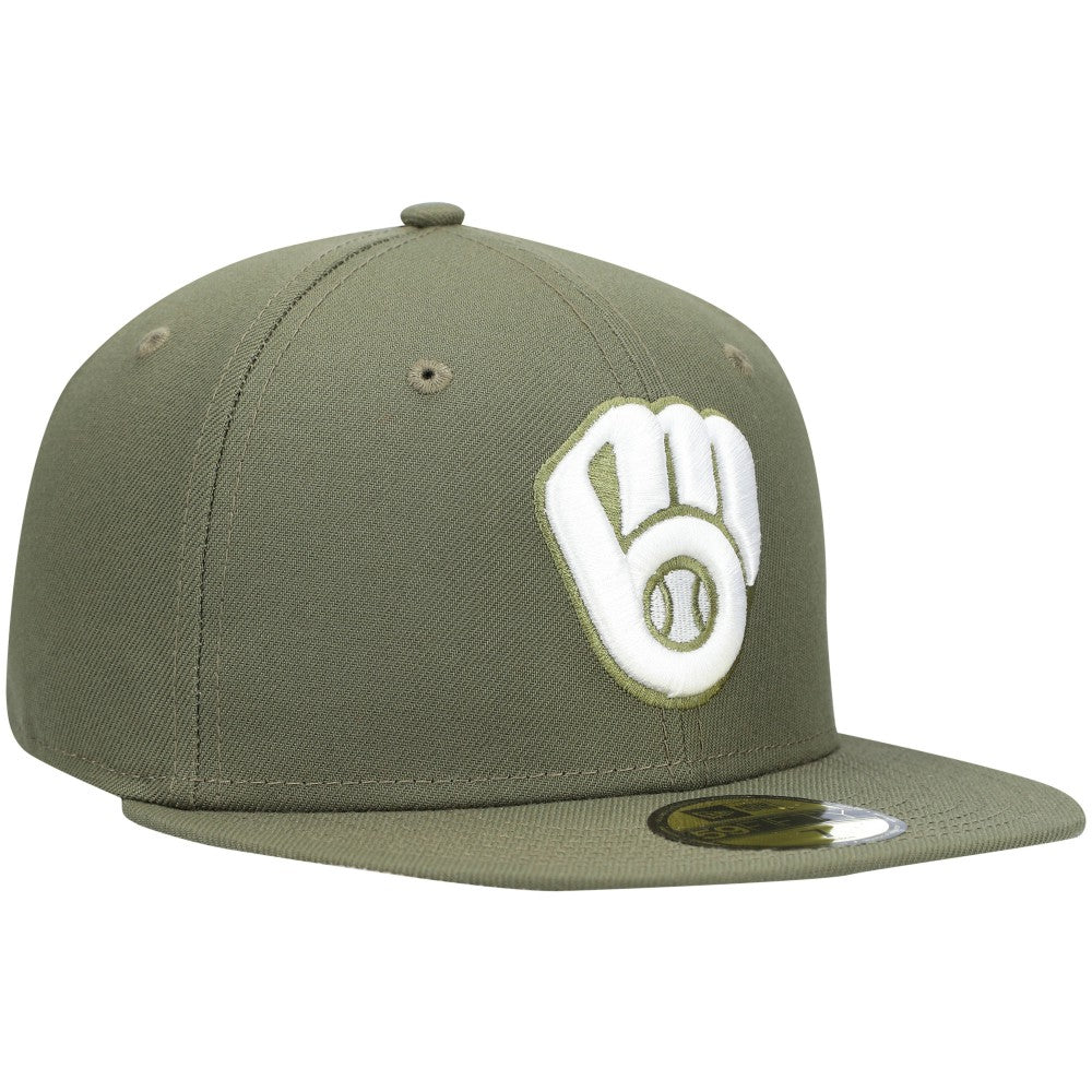 Milwaukee Brewers New Era White Logo 59FIFTY Fitted Hat | MLB On Sale