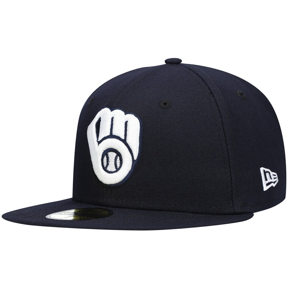 Milwaukee Brewers New Era White Logo 59FIFTY Fitted Hat | MLB On Sale