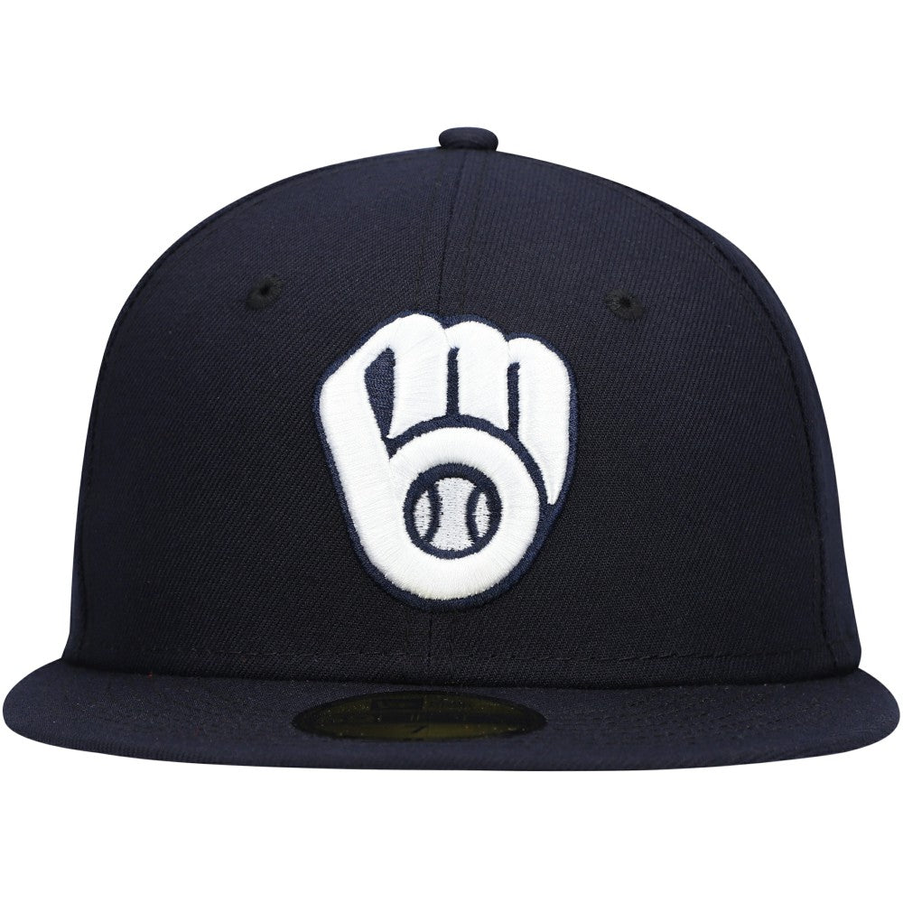 Milwaukee Brewers New Era White Logo 59FIFTY Fitted Hat | MLB On Sale