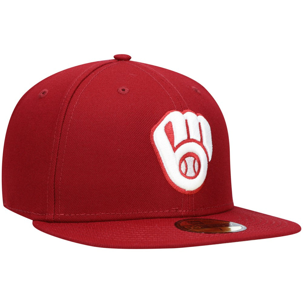 Milwaukee Brewers New Era White Logo 59FIFTY Fitted Hat | MLB Shop