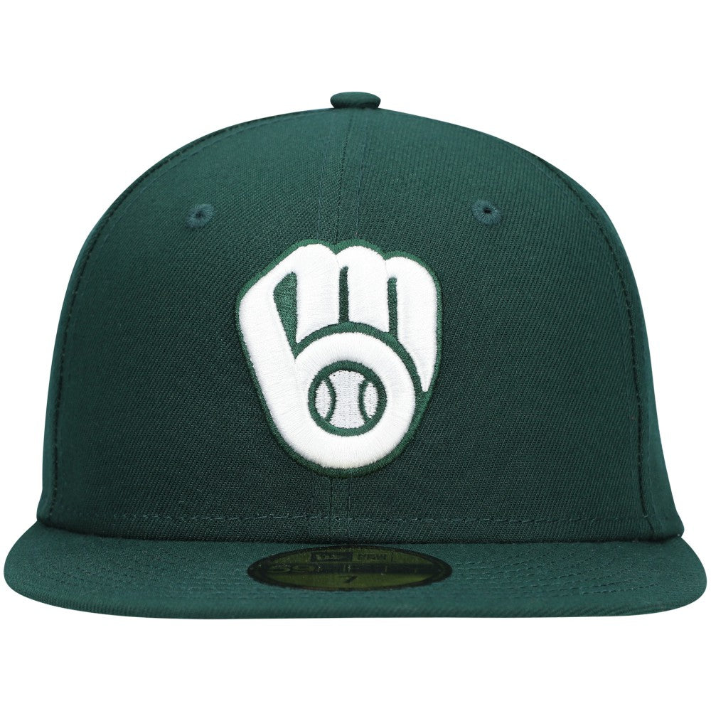 Milwaukee Brewers New Era White Logo 59FIFTY Fitted Hat | MLB For sale