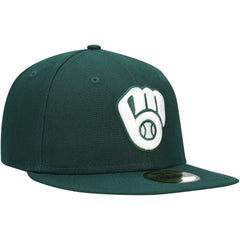 Milwaukee Brewers New Era White Logo 59FIFTY Fitted Hat | MLB For sale