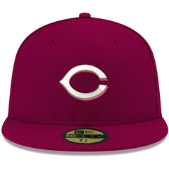 Cincinnati Reds New Era White Logo 59FIFTY Fitted Hat | MLB Discount