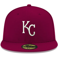 Kansas City Royals New Era White Logo 59FIFTY Fitted Hat | MLB For sale