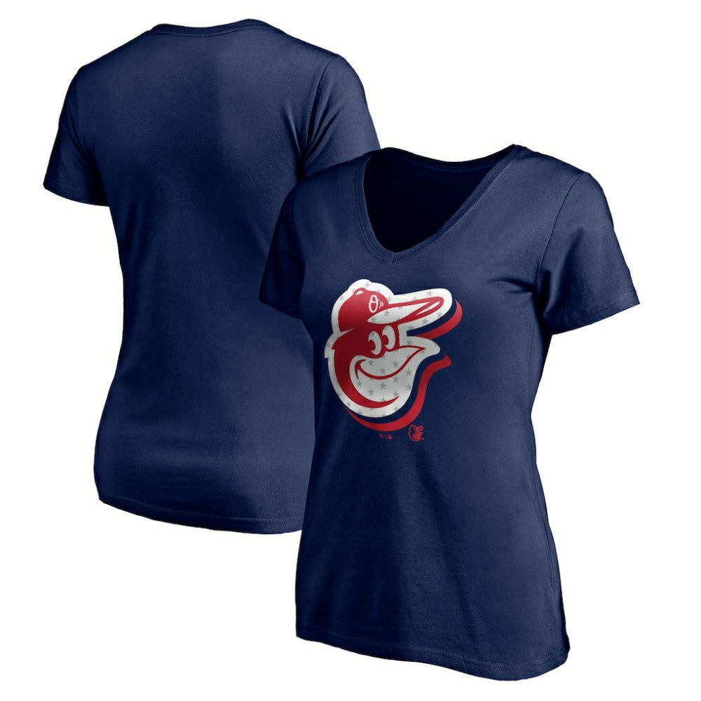 Baltimore Orioles Women's Red White and Team V-Neck T-Shirt | MLB Online