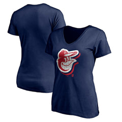 Baltimore Orioles Women's Red White and Team V-Neck T-Shirt | MLB Online