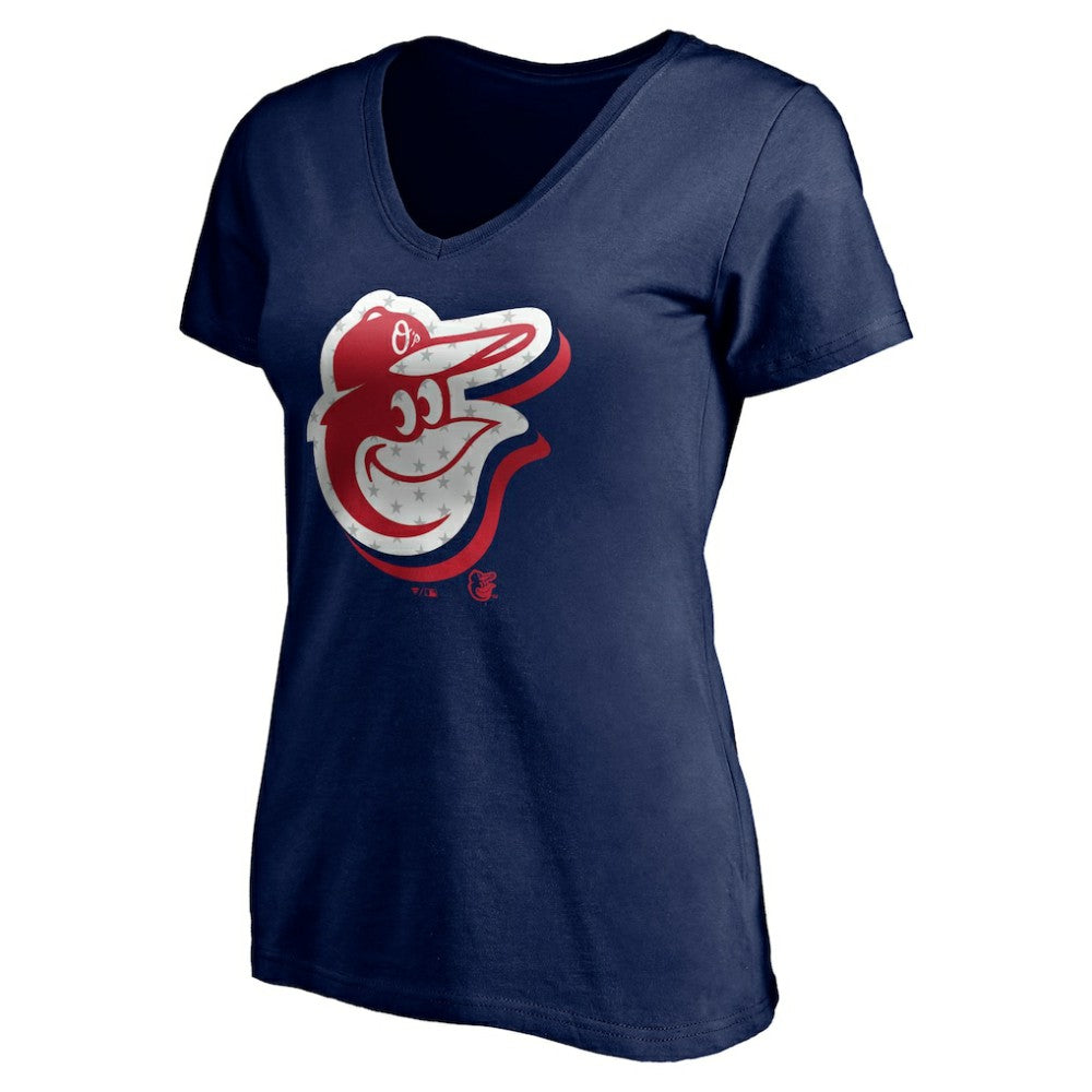 Baltimore Orioles Women's Red White and Team V-Neck T-Shirt | MLB Online