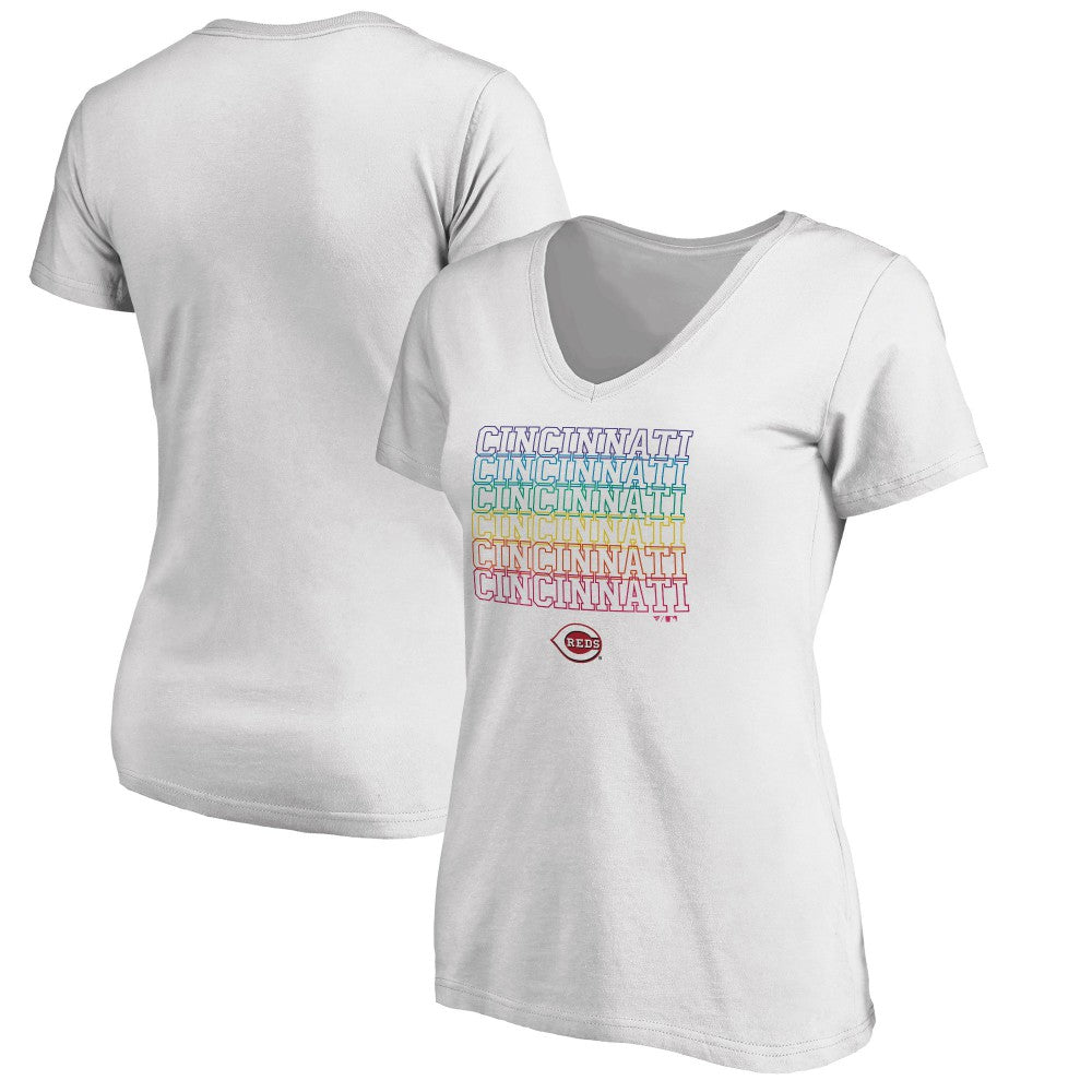 Cincinnati Reds Women's City Pride V-Neck T-Shirt | MLB Discount