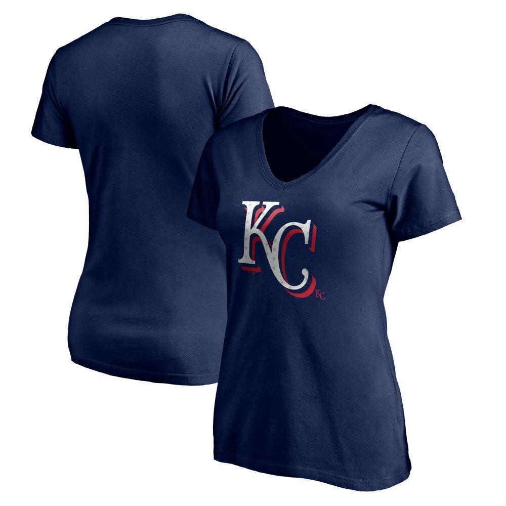 Kansas City Royals Women's Red White and Team V-Neck T-Shirt | MLB For sale