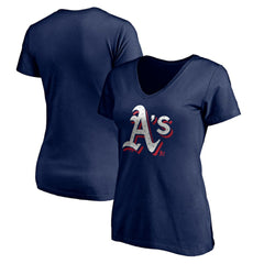 Athletics Women's Red White and Team V-Neck T-Shirt | MLB For sale