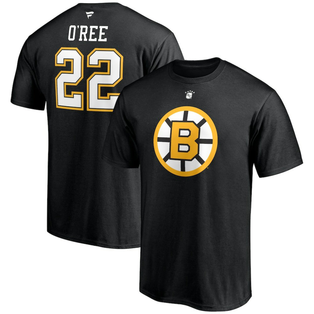 Willie O'Ree Boston Bruins Fanatics Authentic Stack Retired Player Name & Number T-Shirt For Sale