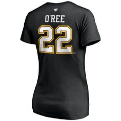 Willie O'Ree Boston Bruins Fanatics Women's Authentic Stack Retired Player Name & Number V-Neck T-Shirt Outlet