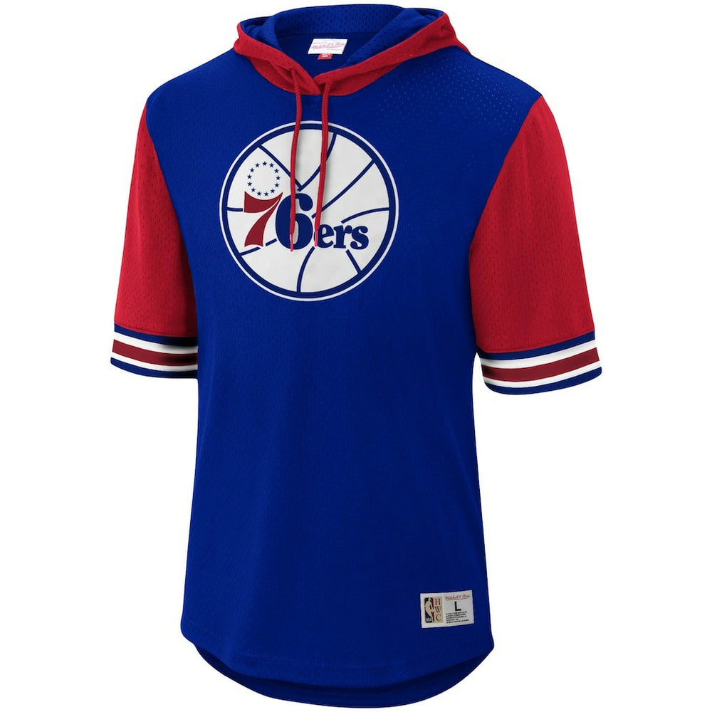 Philadelphia 76ers Hardwood Classics Buzzer Beater Mesh Pullover Hoodie New