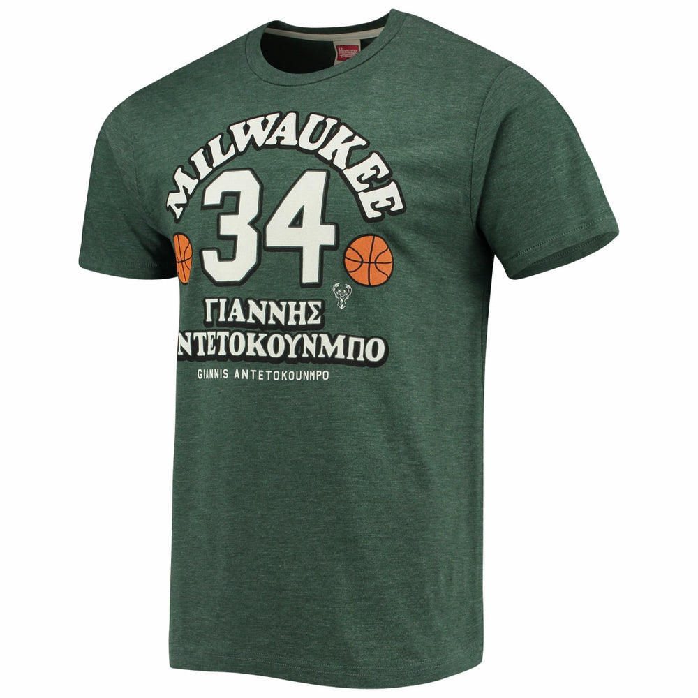 Giannis Antetokounmpo Milwaukee Bucks Homage Greek Tri-Blend T-Shirt Online