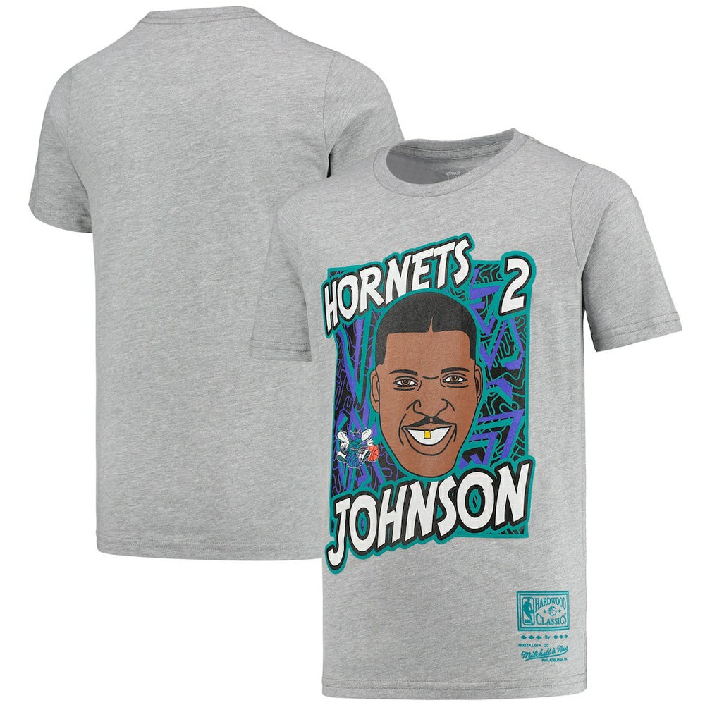 Larry Johnson Charlotte Hornets Youth Hardwood Classics King of the Court Player T-Shirt Online