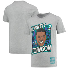 Larry Johnson Charlotte Hornets Youth Hardwood Classics King of the Court Player T-Shirt Online
