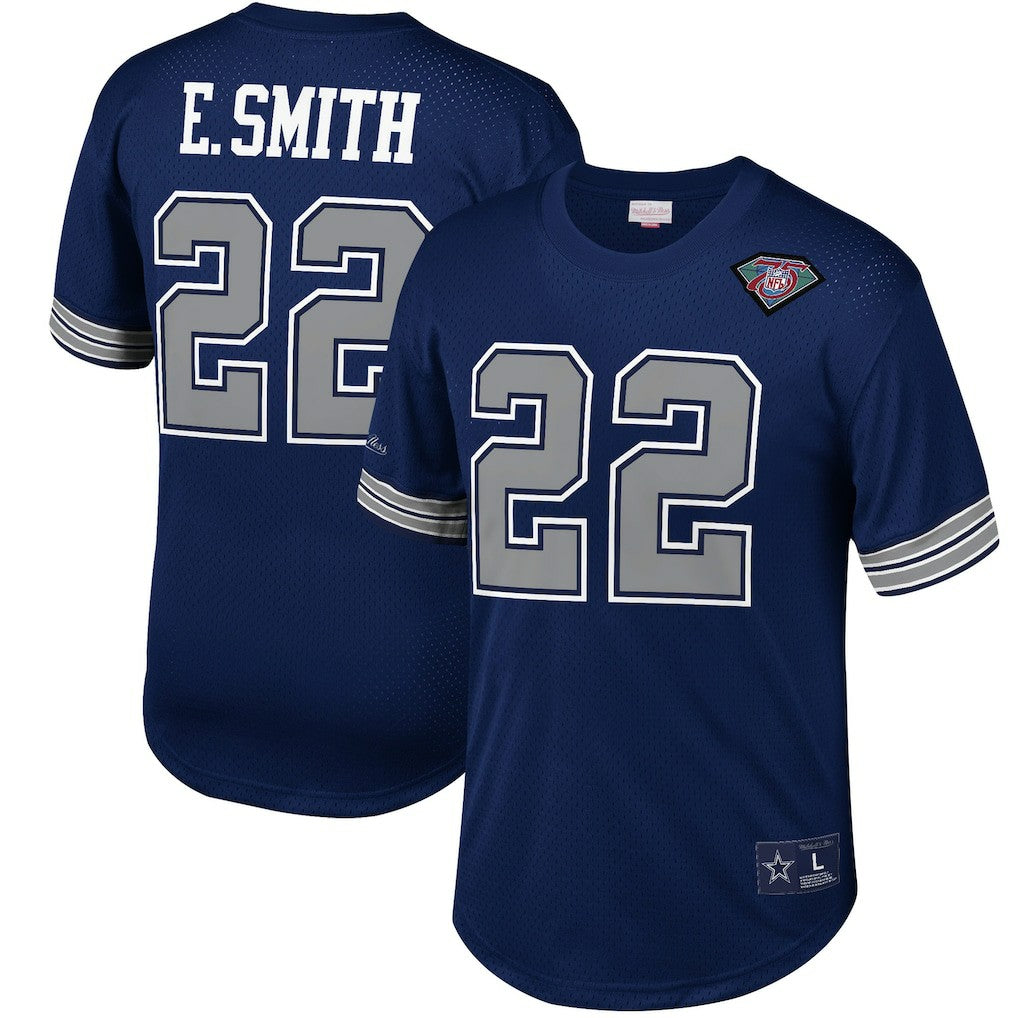 Dallas Cowboys Mitchell & Ness Emmitt Smith  Retired Player Name & Number Mesh Top