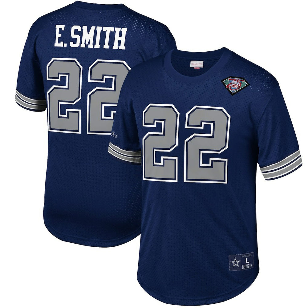 Dallas Cowboys Mitchell & Ness Emmitt Smith  Retired Player Name & Number Mesh Top